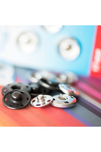 Klinkshop 15 mm Strut Snaps - 6 Pieces Silver