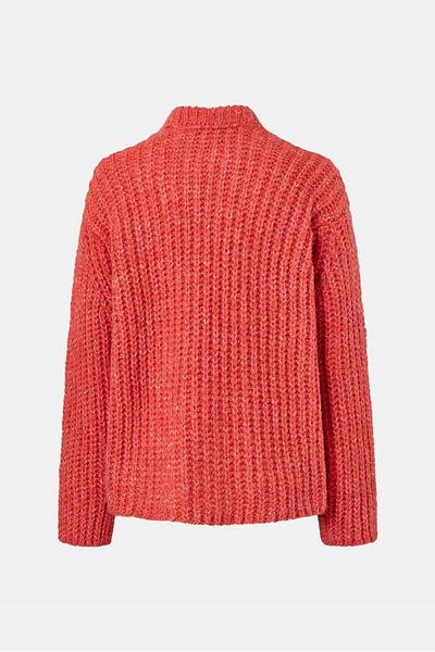 Tchibo Women Crew,neck Textured Sweater, Red
