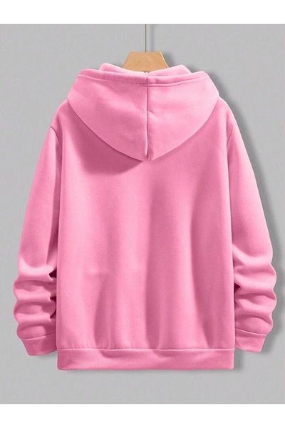 NO 601 Ανδρικό φούτερ με στάμπα Paris σε ροζ Oversize Stripe