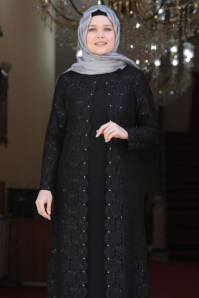 Amine Hüma Βραδινό φόρεμα Papatya Hijab Μαύρο