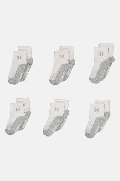 Hurley Toddlers 6 Piece Ankle Socks, White