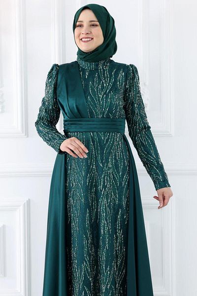 Amine Hüma Βραδινό φόρεμα Bürde Emerald