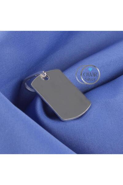 Omar Silver 925 Ayar Gümüş Asker Künye Küçük Boy Kolye Uç