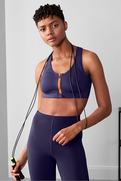 Tchibo Women Textured Non Padded Sports Bra, Purple