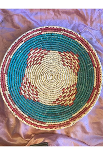 Bohem Shop Bambu El Örmesi Afrika Duvar Tabağı Seti Etnik Duvar Tabakları Hasır Duvar Dekoru/süsü