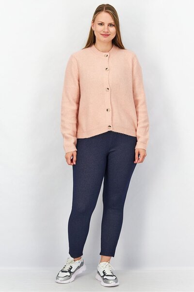 Tchibo Women Full Buttoned Long Sleeves Knit Cardigan, Pink