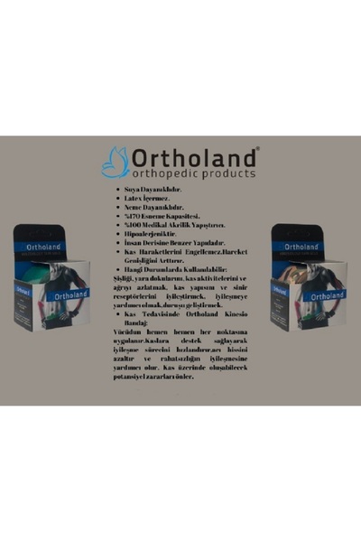Ortholand Siyah Renk Kinesi Band,sporcu Kas Ağrı Bandı,kinezyo Tape