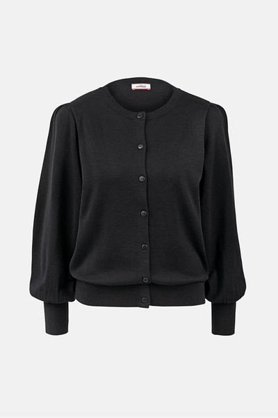 Tchibo Women Round Neck Knitted Cardigan, Black