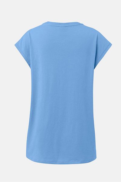 Tchibo Women Comfort Fit Short Sleeves Plain Sports Top, Blue