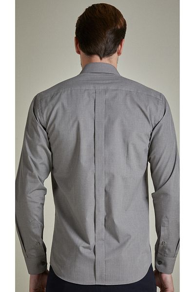 BENEZZO Anthracite Slim Fit Men's Long Sleeve Shirt