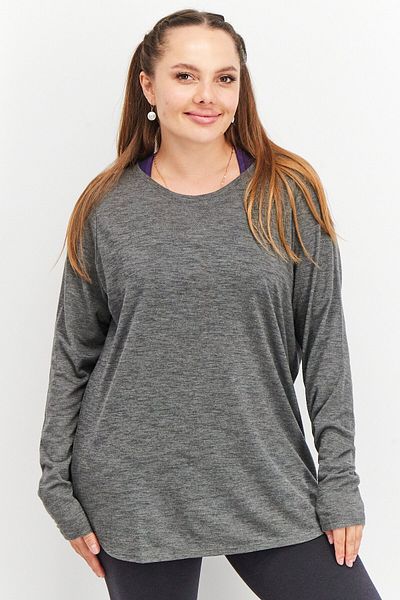 Tchibo Women Sportswear Fit Long Sleeve Training Top, Grey