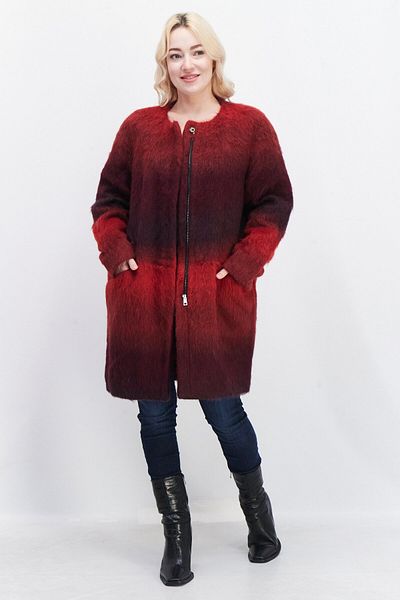 French Connection Women Ombre Trench Coat, Red Combo