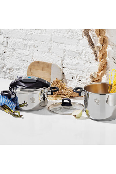 Karaca Perfect Grey 4 + 6 Liter Schnellkochtopfset