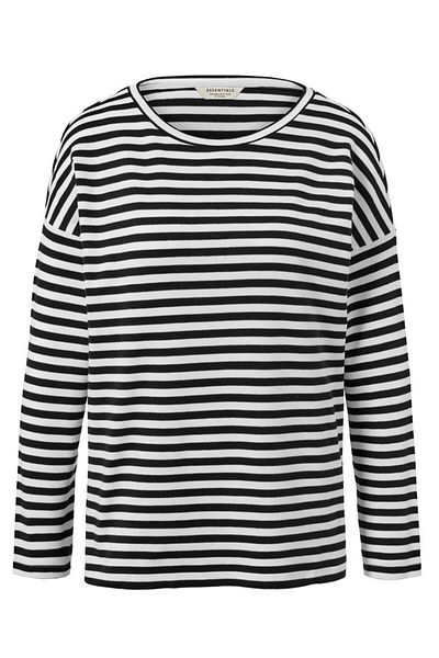Tchibo Women Crew Neck Long Sleeves Stripe Top, White