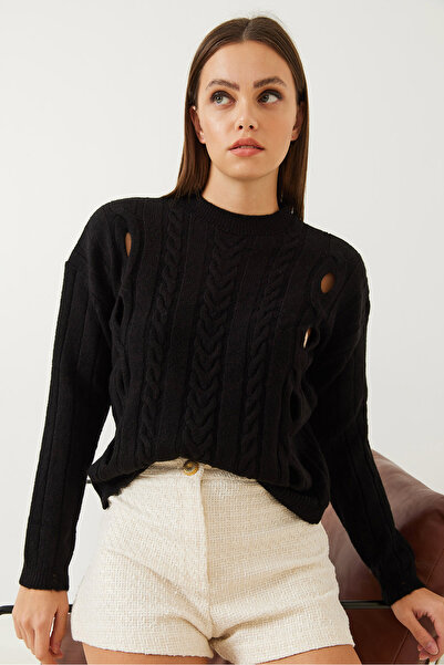 Bianco Lucci Dámský pletený svetr s pleteným vzorem