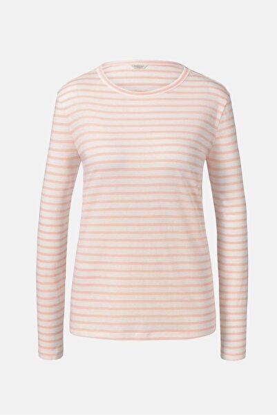 Tchibo Women Round Neck Long Sleeves Stripe Top, White