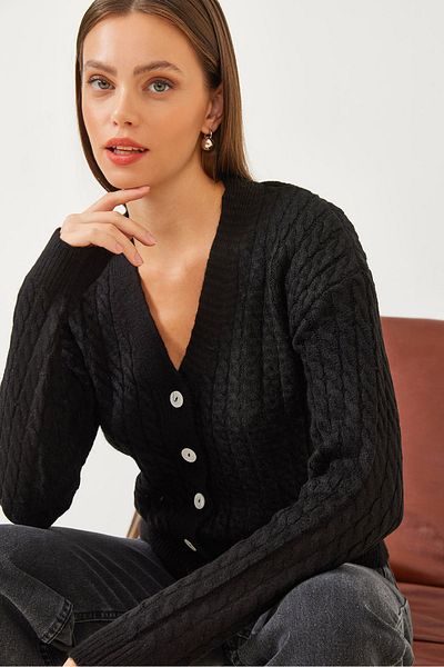 Bianco Lucci Cardigan tricotat cu nasturi impletit pentru damă 