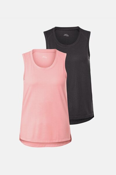 Tchibo Women 2 Pcs Sportswear Fit Solid Tank Top, Multicolor
