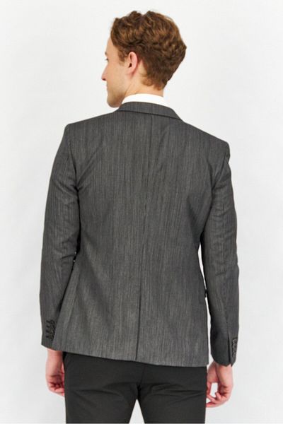 The Kooples Men Regular Fit Micro Stripe Formal Blazer, Black