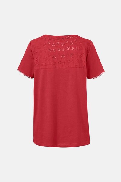 Tchibo Women Embroidered Shirt Top, Red