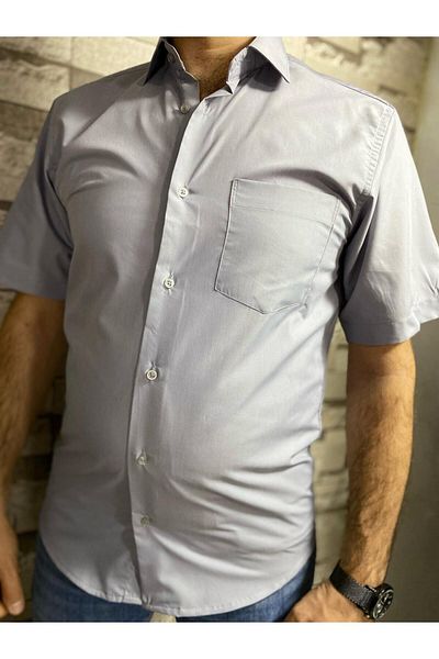 BENESSE Πουκάμισο Dacron Pocket Classic με φαρδύ κοντό μανίκι με γιακά