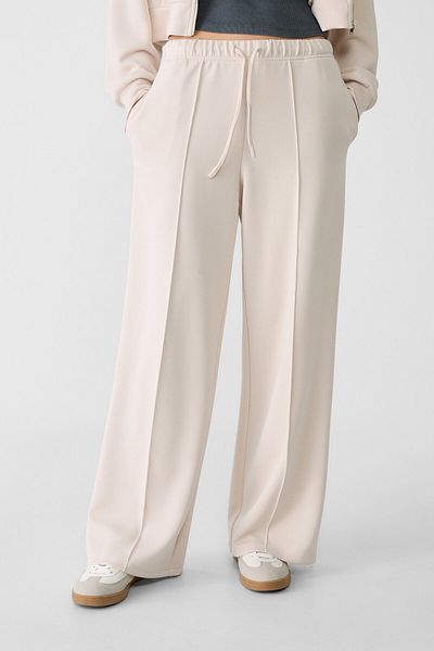Stradivarius Soft-touch wide-leg trousers with seam detail