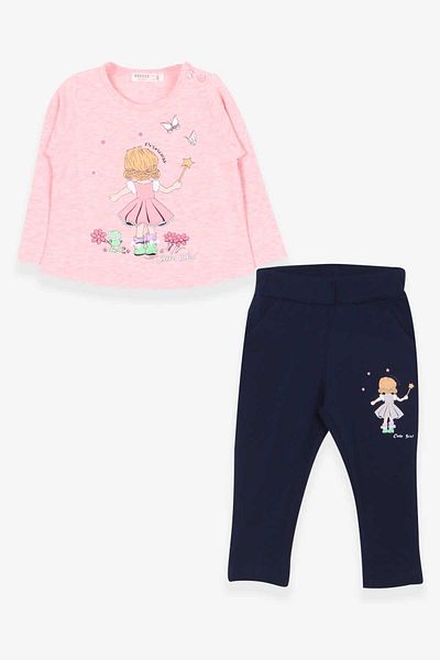 Breeze Girl's Tights Suit Princess Girl Printed 1-4 Years, Salmon Melange
