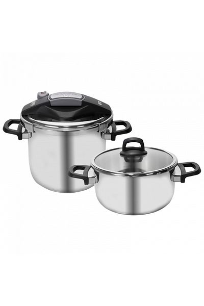 Karaca Perfect Grey 4 + 6 Liter Schnellkochtopfset