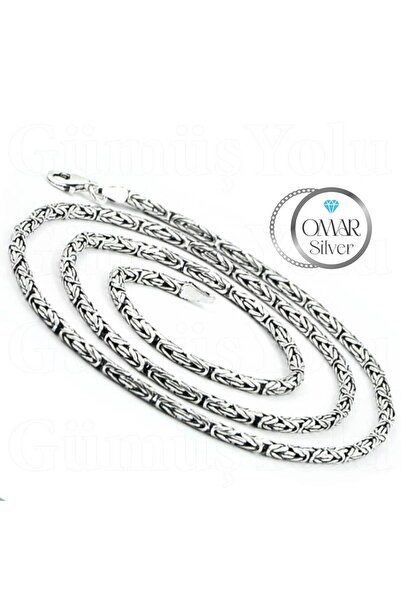 Omar Silver Zincir 925 Ayar 3 Mm Gümüş Erkek Oval Kral Kolye