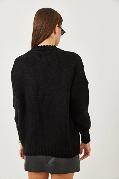 Bianco Lucci Dámský pletený svetr s velkým kapesním vzorem