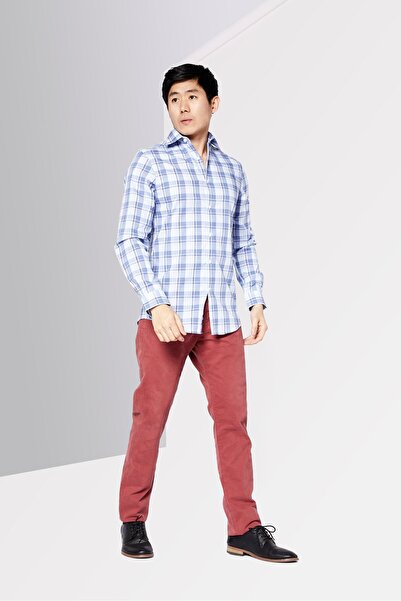 Michael Kors Men Regular Fit Long Sleeve Checkered Dress Shirt, Multicolor