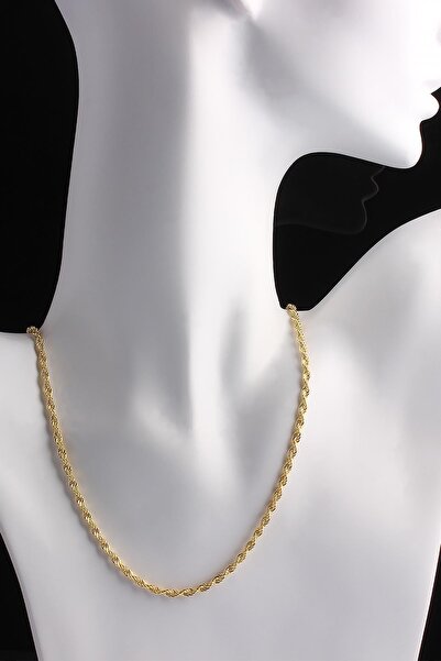Omar Silver Unisex Halat Gümüş Zincir 3 Mm Elmas Kesim Gold Altın Kaplama Güm...