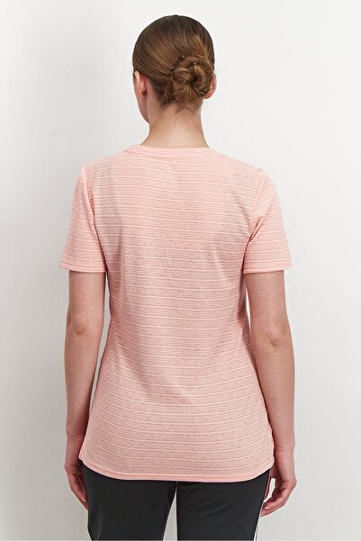 Tchibo Women Sportswear Fit Crew Neck Short Sleeve Textured Top, Pink