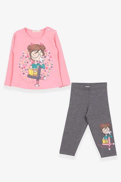 Breeze Girl's Capri Tights Set Girl Printed 1.5-5 Years, Powder