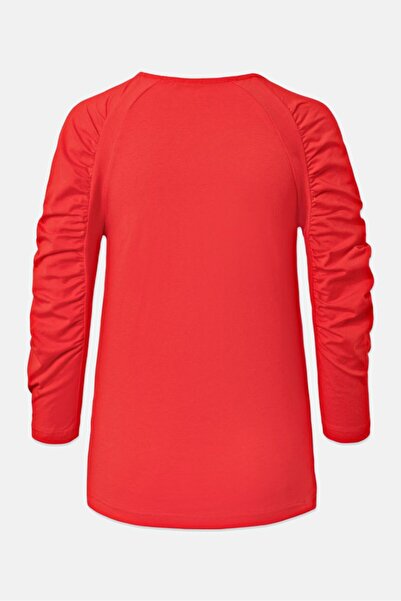 Tchibo Women Scoop Neck Long Sleeves Solid Blouse, Red