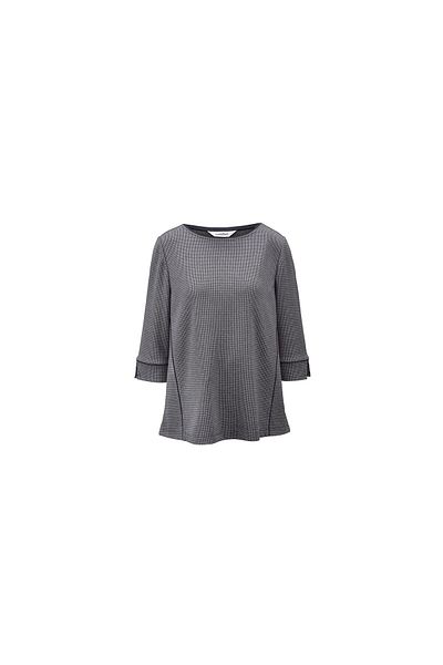 Tchibo Women Round Neck 3/4 Sleeves Loose Shirt, Black
