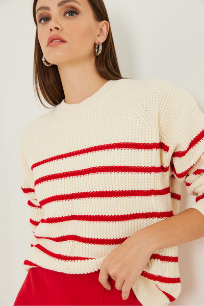 Bianco Lucci Pulover tricotat Thessaloniki cu dungi pentru damă