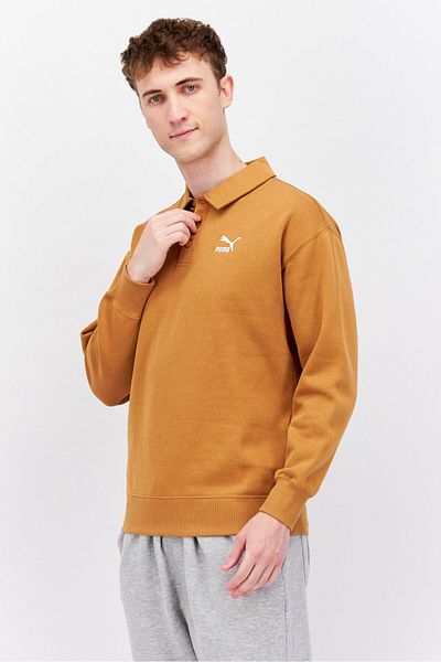 Puma Men Sportswear Fit Long Sleeve Training Polo Shirt, Dusty Tan