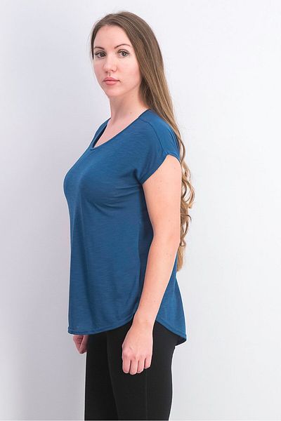 Tchibo Women Sportswear Fit Cap Sleeve Training Top, Teal Blue