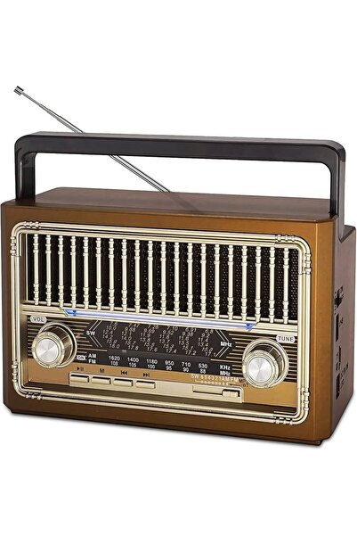 SIGHTZER Nostaljik Fm Radyo Şarjlı Taşınabilir Fenerli Bluetooth Hoparlör Sd ...