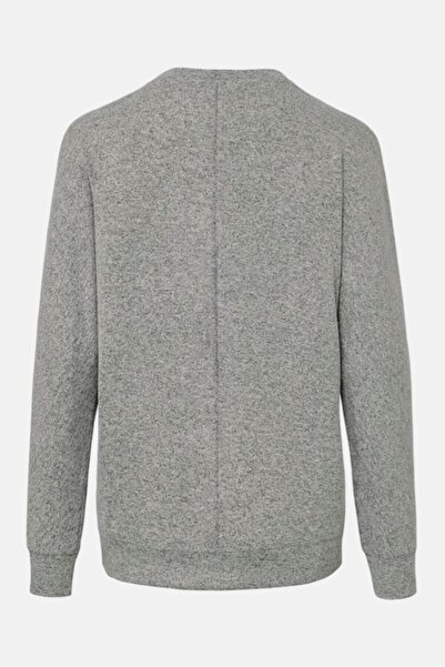 Tchibo Women Round Neck Long Sleeve Heather Top, Grey