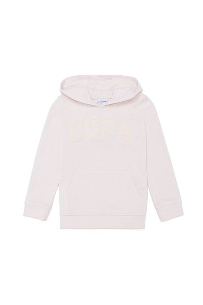 U.S. Polo Assn. Детски екрю суитшърт с качулка 50260922-vr019
