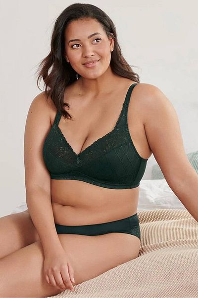 Tchibo Women Non Padded No Underwire Lace Bra, Green