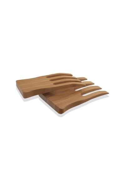 The Mia Natura Bamboo Salad Serving Fork 2 Pieces 10X17 cm