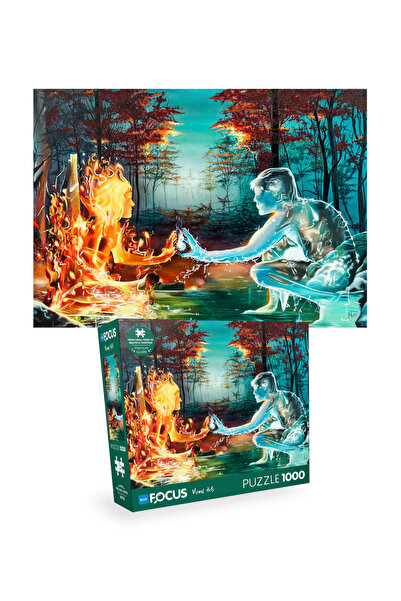 Blue Focus 2 Adet 1000 Parça Puzzle - Toscana ve Ateş ve Su