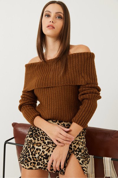 Bianco Lucci Kadın Degaje Yaka Triko Bluz