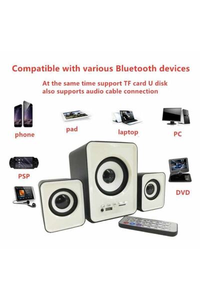 SIGHTZER 2+1 Mini Hoparlör Pc/tv/telefon Uyumlu Bluetooth Lu Ses Sistemi Speaker