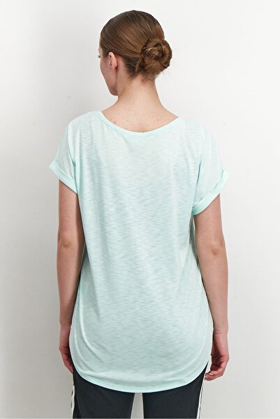 Tchibo Women Comfort Fit Scoop Neck Short Sleeve Top, Turquoise