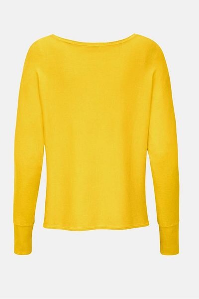Tchibo Women Boat Neck Long Sleeve Knit Top, Yellow