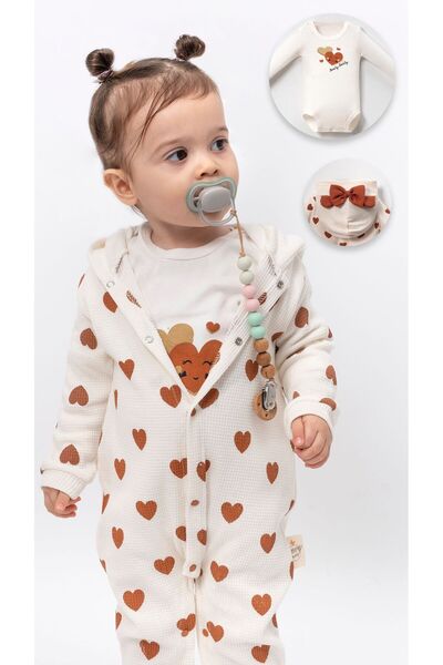 pony baby 'pony ile özel hisset' جمبسوت وافل مطبوع جميل مكون من 3 قطع للفتيات...